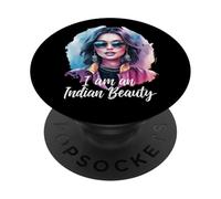 Proud Indian woman for India fans PopSockets Adhesive PopGrip
