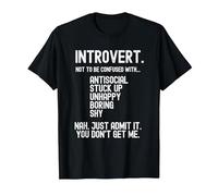 Proud Introvert Myths and Misconceptions Personality T-Shirt, Men, Black, Large