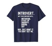 Proud Introvert Myths and Misconceptions Personality T-Shirt, Men, Navy Blue, XX-Large