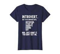 Proud Introvert Myths and Misconceptions Personality T-Shirt, Women, Navy Blue, 3X-Large