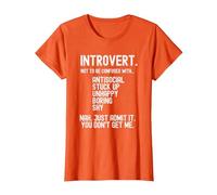 Proud Introvert Myths and Misconceptions Personality T-Shirt, Women, Orange, X-Large