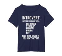 Proud Introvert Myths and Misconceptions Personality T-Shirt, Women's Plus, Navy Blue, 6X