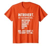 Proud Introvert Myths and Misconceptions Personality T-Shirt, Youth, Orange, 3T
