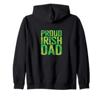 Proud Irish Dad Clover Gift Zip Hoodie