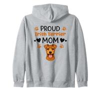 Proud Irish Mom Irish Terrier Dog Lover Zip Hoodie