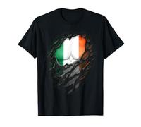 Proud Irish Roots Heritage Torn Ripped Ireland Flag T-Shirt
