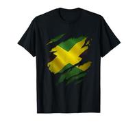 Proud Jamaican Apparel for Men Women Ripped Jamaica Flag T-Shirt