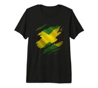 Proud Jamaican Fashions | Torn Ripped Jamaica Flag Premium T-Shirt
