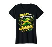 Proud Jamaican Happy Independence Day 1962 Jamaica Value Graphic T-Shirt, Women, Black, M