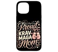 Proud Krav Maga Mom Pink Boxing Gloves Heart Case for iPhone 15