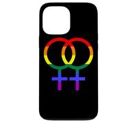 Proud Lesbian Double Venus/Woman Symbol in Rainbow Colors Case for iPhone 13 Pro Max