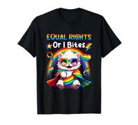 Proud LGBT Or I Bites Costume Cat Rainbow Flag Supporter T-Shirt