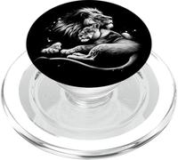 Proud Lion and Lioness in Love PopSockets PopGrip for MagSafe
