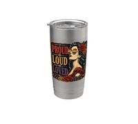 Proud Loud Loved LGBTQ Pride Rainbow Vintage Design Stainless Steel Insulated Tumbler