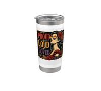 Proud Loud Loved LGBTQ Pride Rainbow Vintage Design Stainless Steel Insulated Tumbler