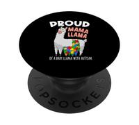 Proud Mama Llama Of A Baby With Autism Awareness Month PopSockets Adhesive PopGrip