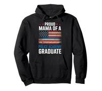 Proud Mama Of A Police Academy Graduate Blue Line Flag Mom Pullover Hoodie