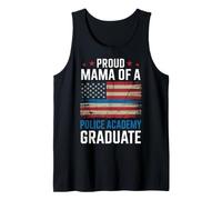 Proud Mama of A Police Academy Graduate Blue Line Flag Mom Tank Top