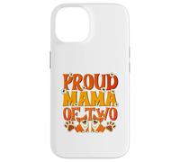 Proud Mama of Two Dogs Retro Corgi Mom Paw Print Style Case for iPhone 14