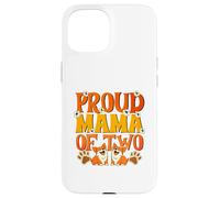 Proud Mama of Two Dogs Retro Corgi Mom Paw Print Style Case for iPhone 15