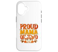 Proud Mama of Two Dogs Retro Corgi Mom Paw Print Style Case for iPhone 16