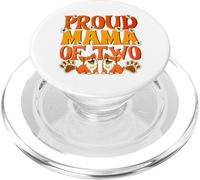 Proud Mama of Two Dogs Retro Corgi Mom Paw Print Style PopSockets PopGrip for MagSafe