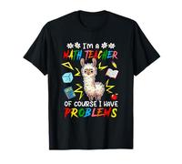 Proud Math Teacher Funny Joke Problems Costume Llama Lover T-Shirt