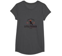 Proud Member Little Pecker Club Woodpecker Enthusiast T-Shirt, Girls, Dark Heather Grey, Small