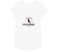 Proud Member Little Pecker Club Woodpecker Enthusiast T-Shirt, Girls, White, Large