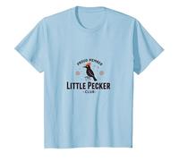 Proud Member Little Pecker Club Woodpecker Enthusiast T-Shirt, Kids, Baby Blue, 12 Years