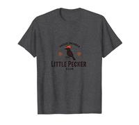 Proud Member Little Pecker Club Woodpecker Enthusiast T-Shirt, Men, Dark Heather Grey, 6XL