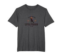 Proud Member Little Pecker Club Woodpecker Enthusiast T-Shirt, Men's Big and Tall, Dark Heather Grey, 2X Tall