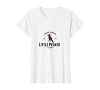 Proud Member Little Pecker Club Woodpecker Enthusiast T-Shirt, Women, White, L