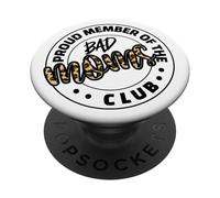 Proud Member Of The Bad Mom Club Funny Mothers Day Leopard PopSockets Adhesive PopGrip