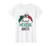 Proud Mexican Auntie Value Graphic T-Shirt, Women, White, S
