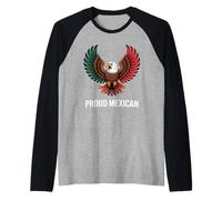 Proud Mexican Eagle Patriotic Wings Proud Mexican Raglan Baseball Tee