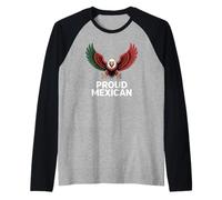 Proud Mexican Eagle Patriotic Wings Raglan Baseball Tee