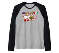 Proud Mexican Russian Roots Russia Mexico Flag Raglan Baseball Tee