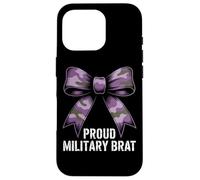PROUD MILITARY BRAT Camo Bow Army Family Veteran Case for iPhone 16 Pro