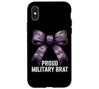 PROUD MILITARY BRAT Camo Bow Army Family Veteran Case for iPhone X/XS