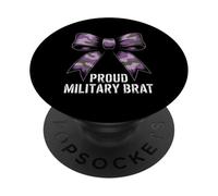 PROUD MILITARY BRAT Camo Bow Army Family Veteran PopSockets Adhesive PopGrip