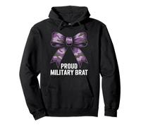 PROUD MILITARY BRAT Camo Bow Army Family Veteran Pullover Hoodie