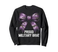 PROUD MILITARY BRAT Camo Bow Army Family Veteran Sweatshirt