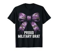 Proud Military BRAT Camo Bow Army Family Veteran T-Shirt