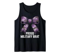 Proud Military BRAT Camo Bow Army Family Veteran Tank Top