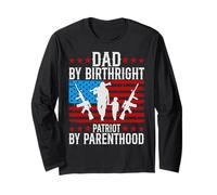 Proud Military Dad American USA Flag Soldier Veteran - Son Long Sleeve T-Shirt
