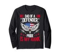 Proud Military Dad American USA Flag Soldier Veteran - Son Long Sleeve T-Shirt