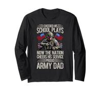 Proud Military Dad American USA Flag Soldier Veteran - Son Long Sleeve T-Shirt