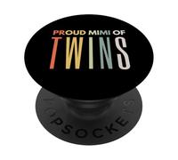 Proud Mimi Of Twins Mother Day, Footprint Mom Leopard PopSockets Adhesive PopGrip
