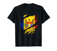 Proud Moldovan Design | Torn Ripped Moldova Flag T-Shirt